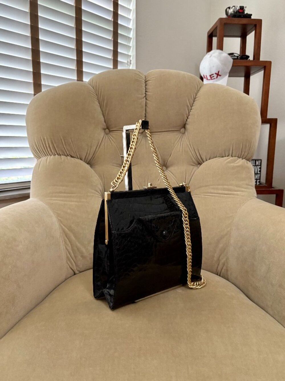 VTG Auth. MANON Genuine Alligator Circa 1960's Art Deco Frame Bag...GORGEOUS! - Picture 3 of 8
